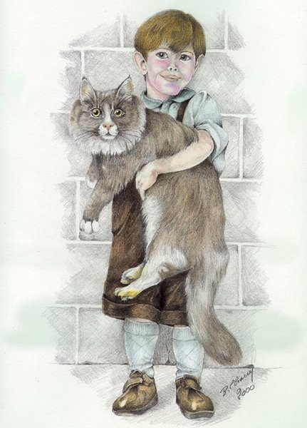 Le petit garçon et son chat